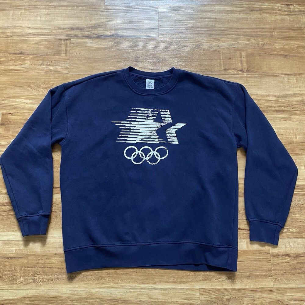 Vintage Heritage Men's XL Los Angeles Olympic Games 1984 Sweatshirt Navy Blue